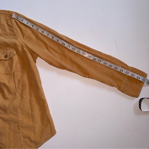 J.Crew Corduroy fitted western style Top snap closure long sleeve tan color SZ:L - Picture 13 of 13